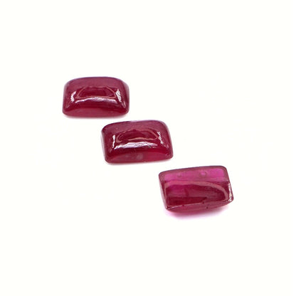 Natural Bangkok Ruby Calibrated Cabochon Long Cushions | 5x7mm & 6x8mm