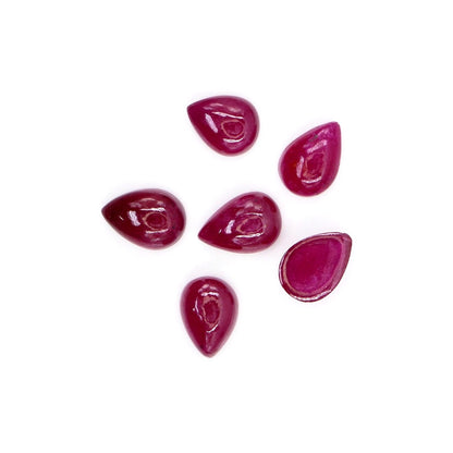 Natural Bangkok Ruby Calibrated Cabochon Pears | 7x9mm & 8x10mm