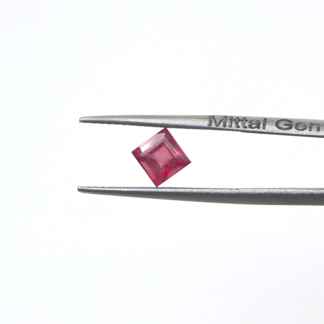Natural Bangkok Ruby Calibrated Squares | 4mm & 5mm