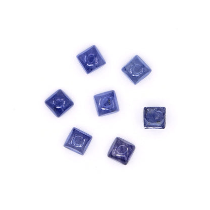 Natural Bangkok Blue Sapphire Calibrated Cabochon Squares | 5mm & 6mm