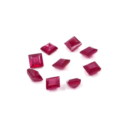Natural Bangkok Ruby Calibrated Squares | 6mm & 7mm