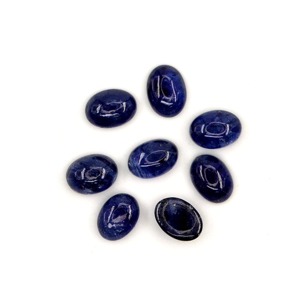 Natural Bangkok Blue Sapphire Calibrated Cabochon Ovals | 5x7mm & 6x8mm