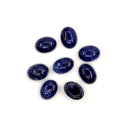 Natural Bangkok Blue Sapphire Calibrated Cabochon Ovals | 5x7mm & 6x8mm