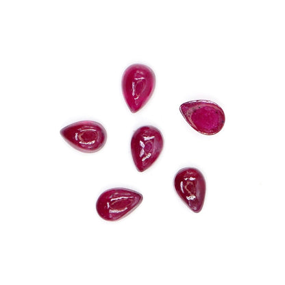 Natural Bangkok Ruby Calibrated Cabochon Pears | 3x5mm & 4x6mm
