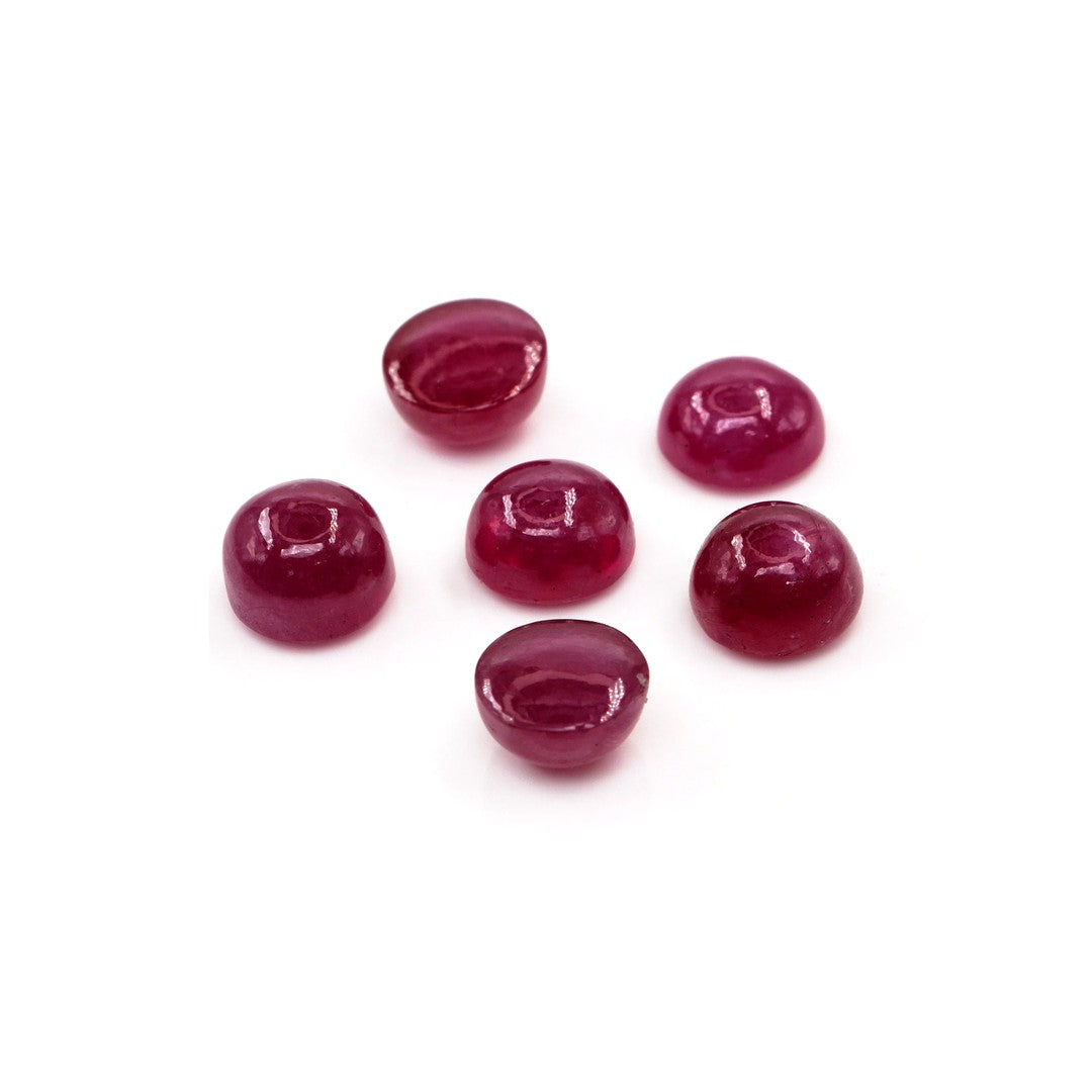 Natural Bangkok Ruby Calibrated Cabochon Rounds | 7mm & 8mm