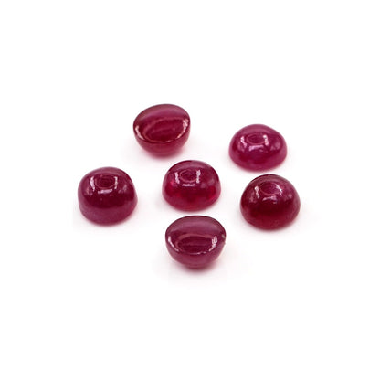 Natural Bangkok Ruby Calibrated Cabochon Rounds | 7mm & 8mm