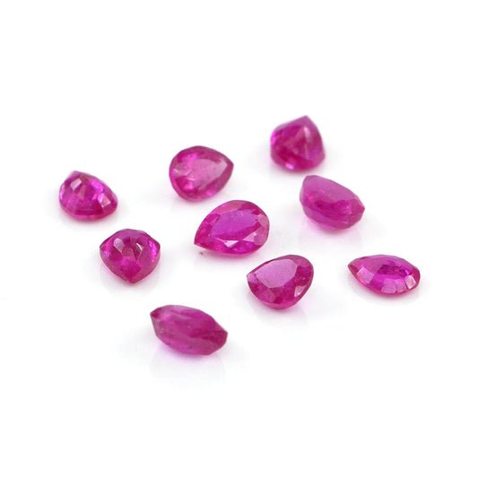 Natural Bangkok Ruby Calibrated Pears | 7x8mm & 8x9mm