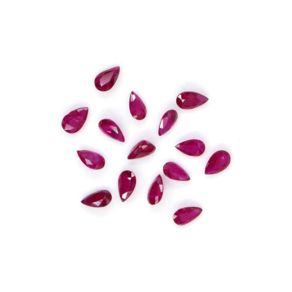 Natural Untreated Mozambique Ruby Calibrated Pears | 3x5mm & 4x6mm