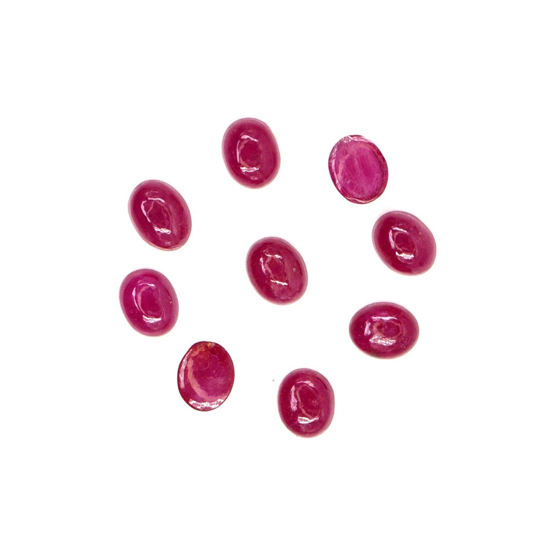 Natural Bangkok Ruby Calibrated Cabochon Ovals | 3x4mm & 4x5mm