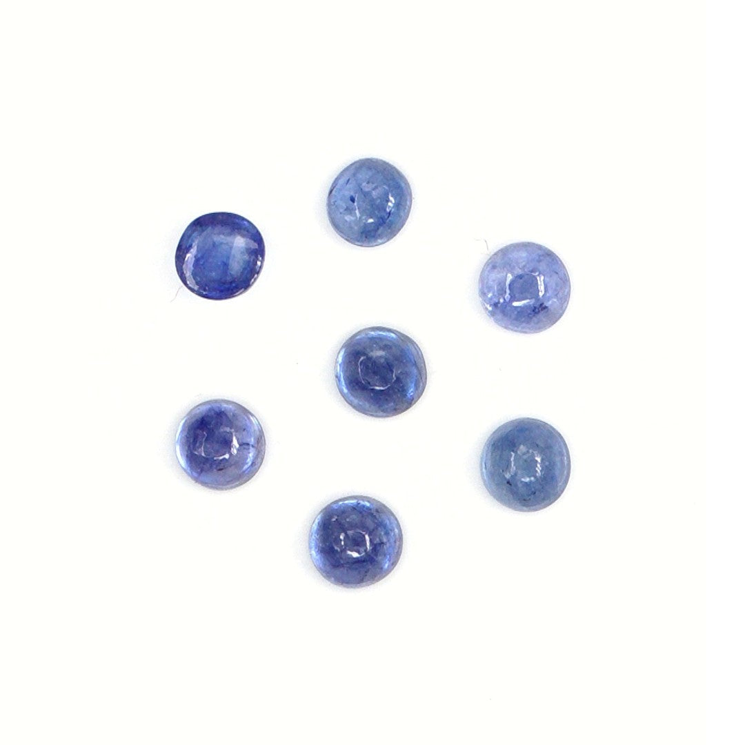 Natural Bangkok Blue Sapphire Calibrated Cabochon Rounds | 4mm & 5mm