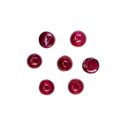 Natural Bangkok Ruby Calibrated Cabochon Rounds | 4mm & 4.5mm