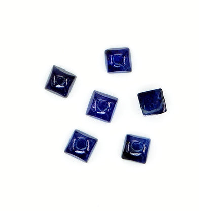 Natural Bangkok Blue Sapphire Calibrated Cabochon Squares | 5mm & 6mm