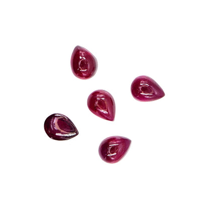 Natural Bangkok Ruby Calibrated Cabochon Pears | 5x7mm & 6x8mm