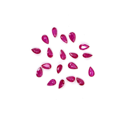 Natural Untreated Mozambique Ruby Calibrated Pears | 3x5mm & 4x6mm
