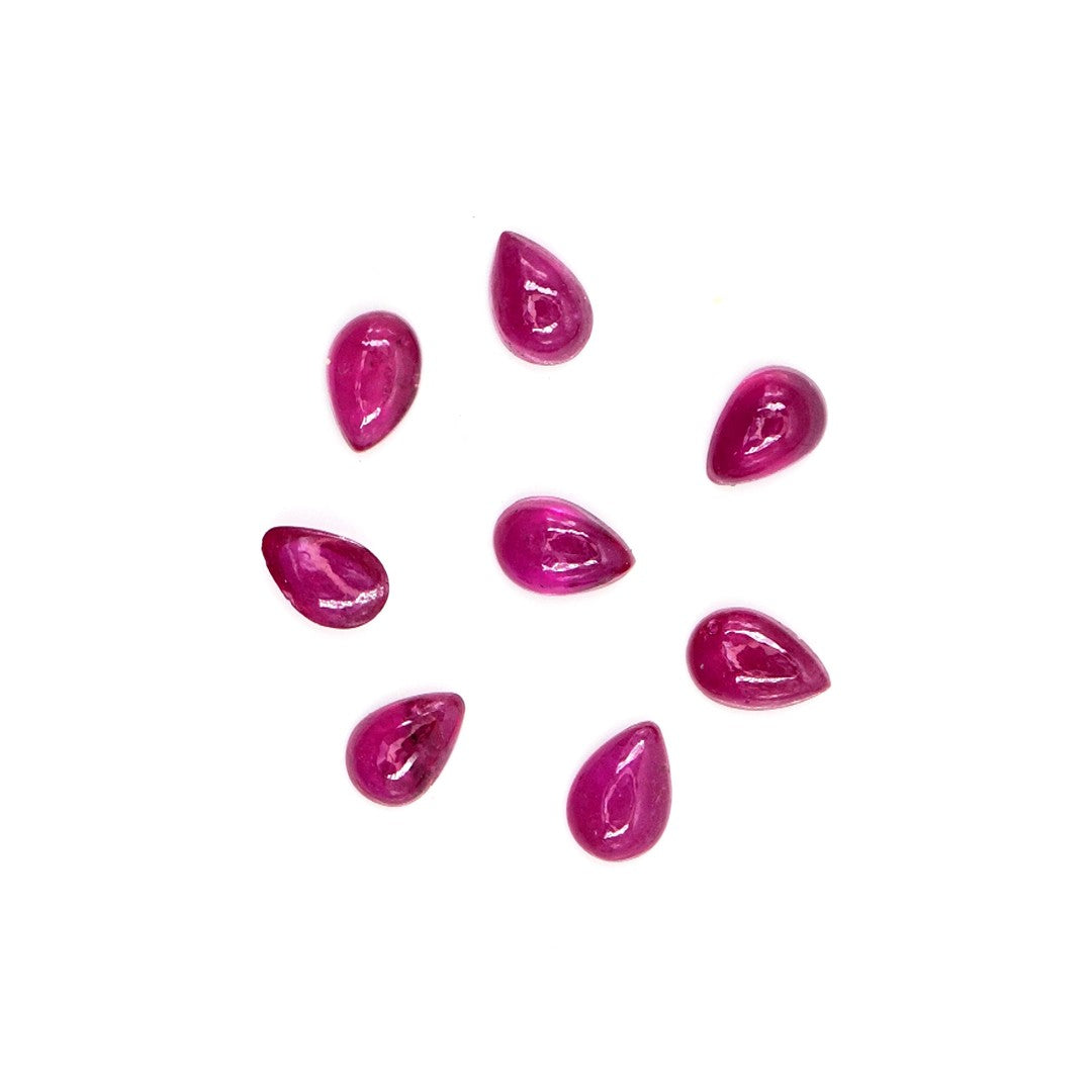 Natural Bangkok Ruby Calibrated Cabochon Pears | 3x5mm & 4x6mm