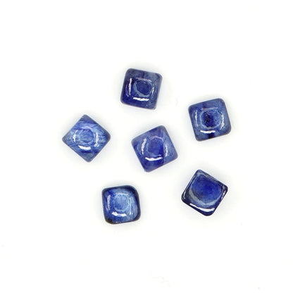 Natural Bangkok Blue Sapphire Calibrated Cabochon Squares | 5mm & 6mm