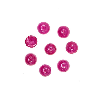 Natural Bangkok Ruby Calibrated Cabochon Rounds | 5mm & 6mm