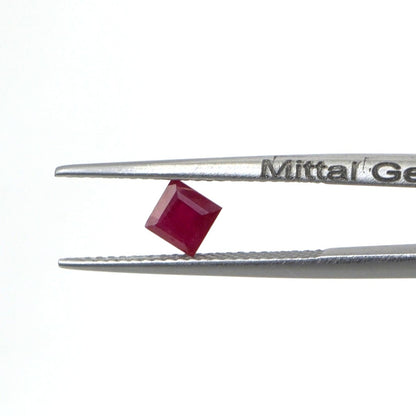 Natural Bangkok Ruby Calibrated Squares | 3mm & 3.5mm