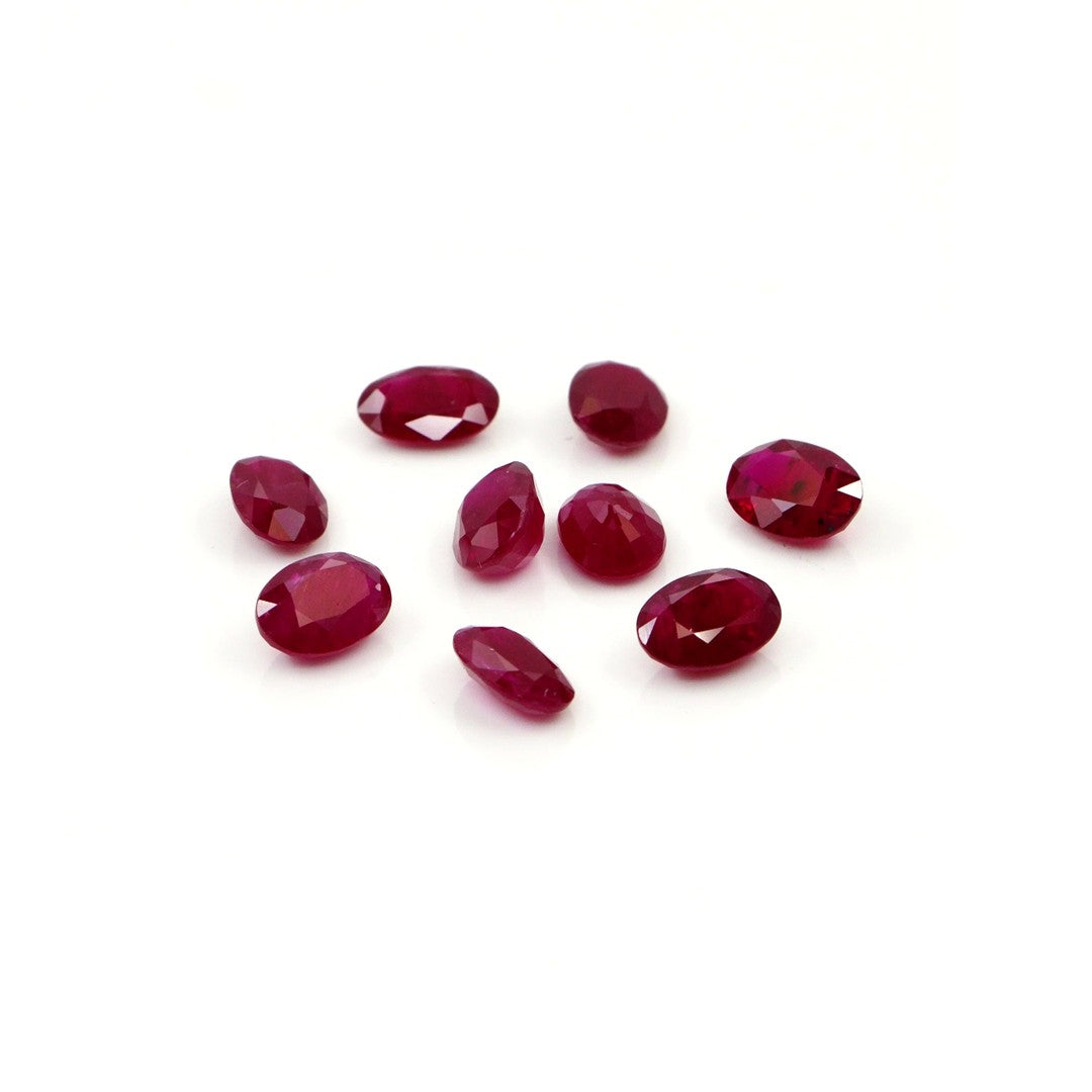 Natural Untreated Mozambique Ruby Calibrated Ovals | 3x5mm & 4x6mm