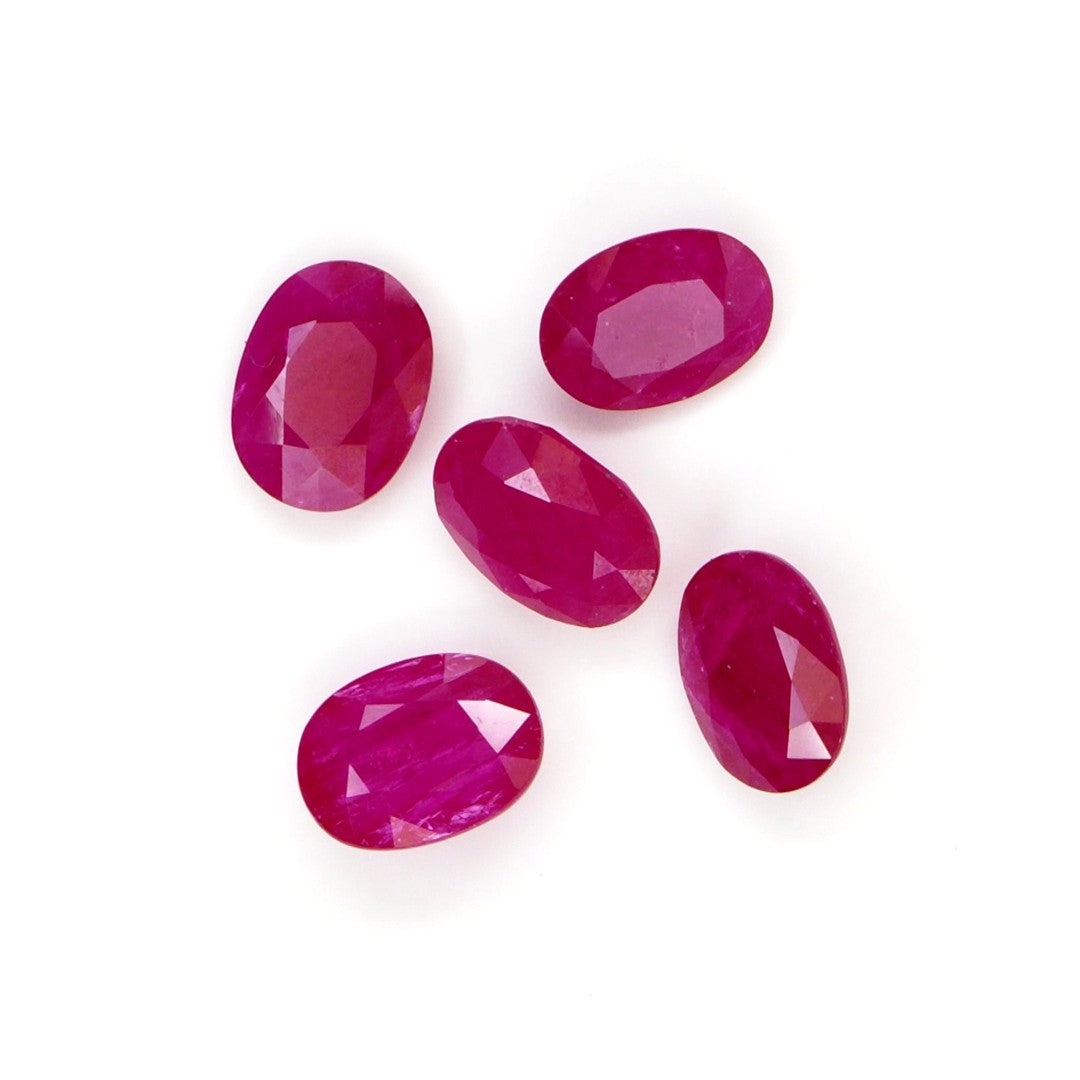Natural Untreated Mozambique Ruby Calibrated Ovals | 5x7mm & 6x8mm