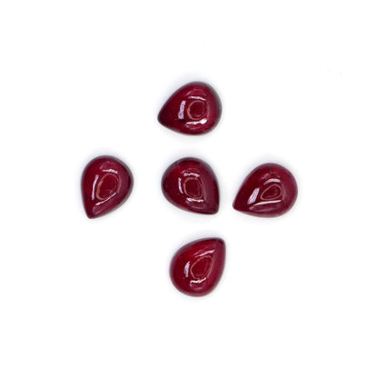 Natural Bangkok Ruby Calibrated Cabochon Pears | 5x7mm & 6x8mm
