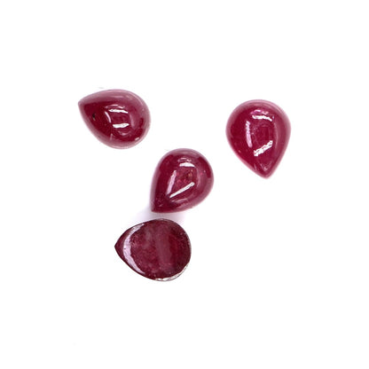 Natural Bangkok Ruby Calibrated Cabochon Pears | 7x9mm & 8x10mm