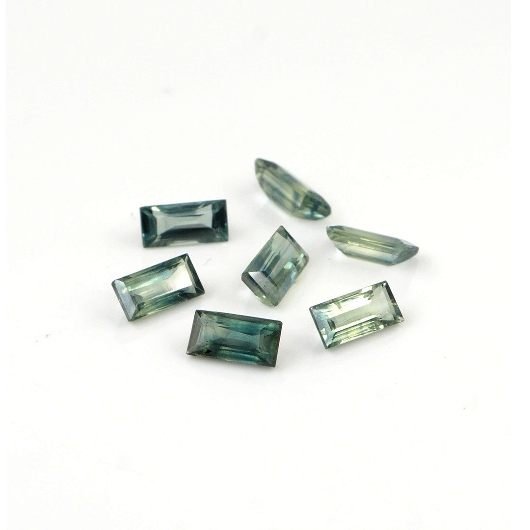 Natural Untreated Teal Sapphire Calibrated Baguettes | 2.5x5mm & 2x4mm
