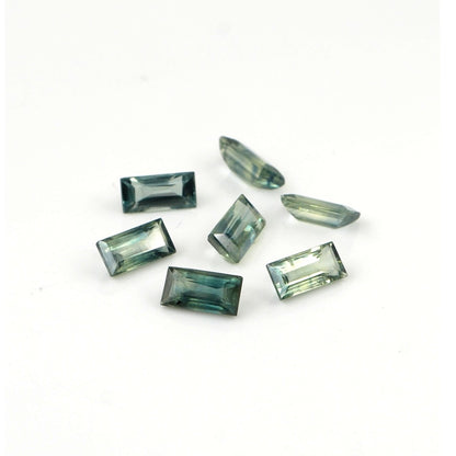 Natural Untreated Teal Sapphire Calibrated Baguettes | 2.5x5mm & 2x4mm