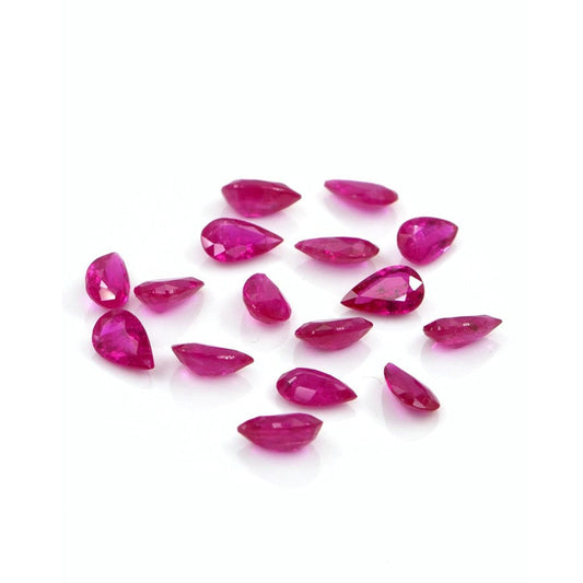 Natural Untreated Mozambique Ruby Calibrated Pears | 3x5mm & 4x6mm