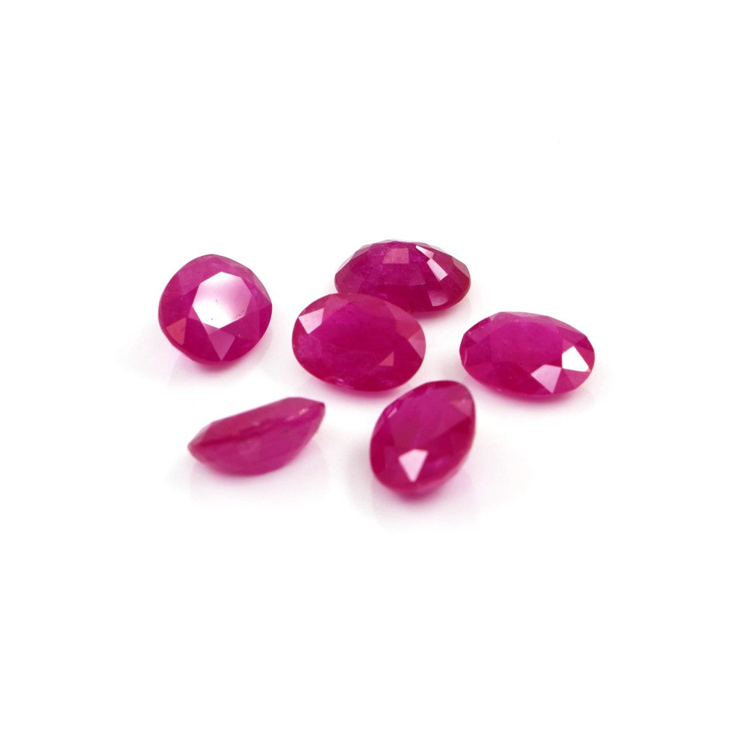 Natural Untreated Mozambique Ruby Calibrated Ovals | 5x8mm & 6x9mm