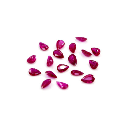 Natural Untreated Mozambique Ruby Calibrated Pears | 3x5mm & 4x6mm