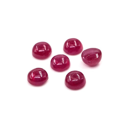 Natural Bangkok Ruby Calibrated Cabochon Rounds | 5mm & 6mm
