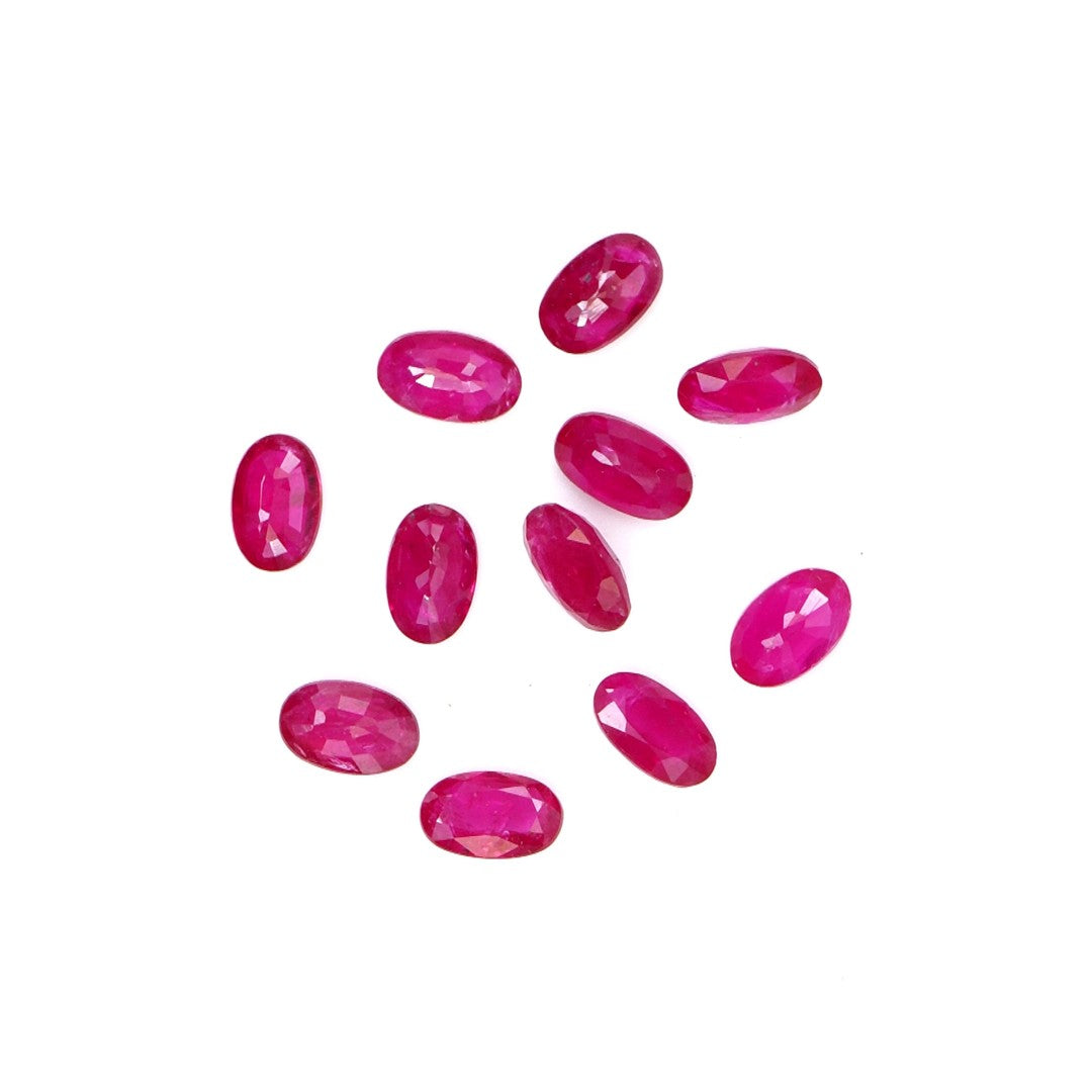 Natural Untreated Mozambique Ruby Calibrated Ovals | 3x5mm & 4x6mm