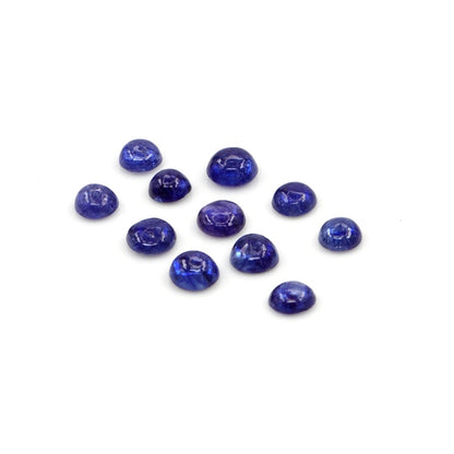 Natural Bangkok Blue Sapphire Calibrated Cabochon Rounds | 3mm & 3.5mm