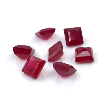 Natural Bangkok Ruby Calibrated Squares | 3mm & 3.5mm