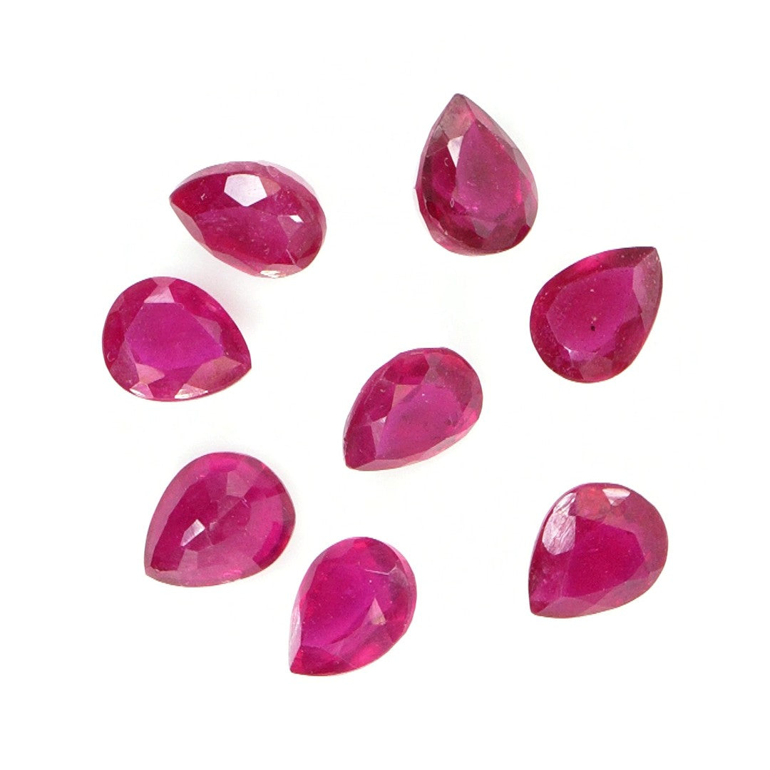 Natural Bangkok Ruby Calibrated Pears | 7x8mm & 8x9mm