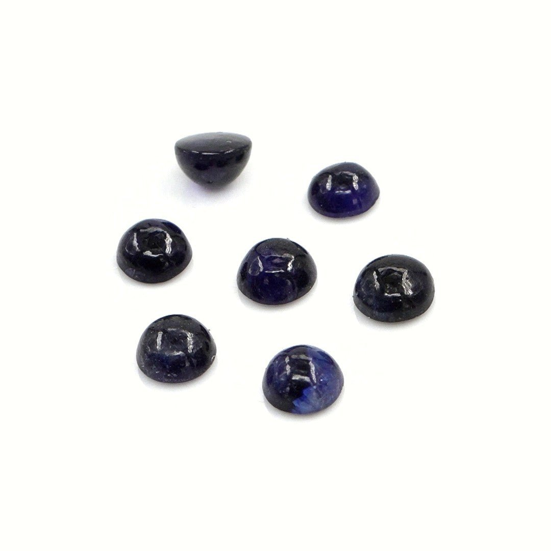 Natural Bangkok Blue Sapphire Calibrated Cabochon Rounds | 4mm & 5mm