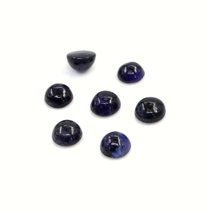 Natural Bangkok Blue Sapphire Calibrated Cabochon Rounds | 4mm & 5mm