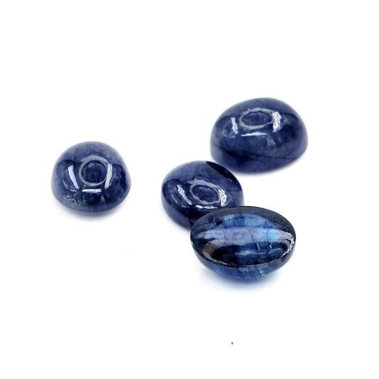 Natural Bangkok Blue Sapphire Calibrated Cabochon Ovals | 9x11mm & 10x12mm