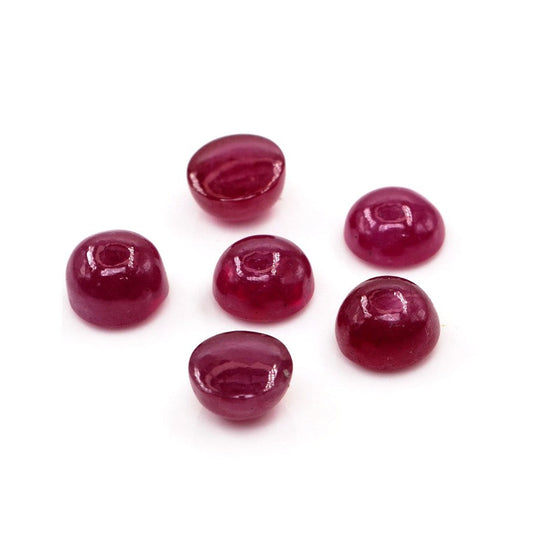 Natural Bangkok Ruby Calibrated Cabochon Rounds | 7mm & 8mm