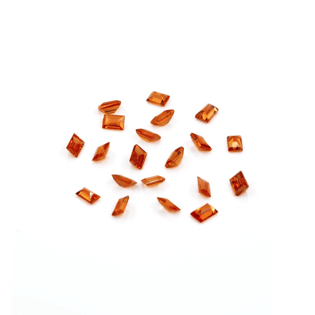 Natural Untreated Orange Sapphire Calibrated Baguettes | 3x4mm & 4x5mm