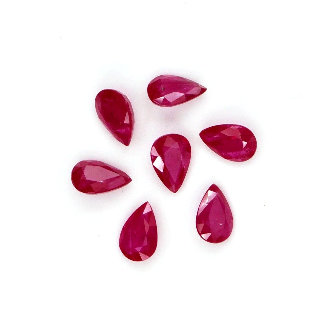 Natural Untreated Mozambique Ruby Calibrated Pears | 3x5mm & 4x6mm