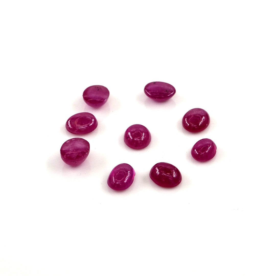 Natural Bangkok Ruby Calibrated Cabochon Ovals | 3x4mm & 4x5mm