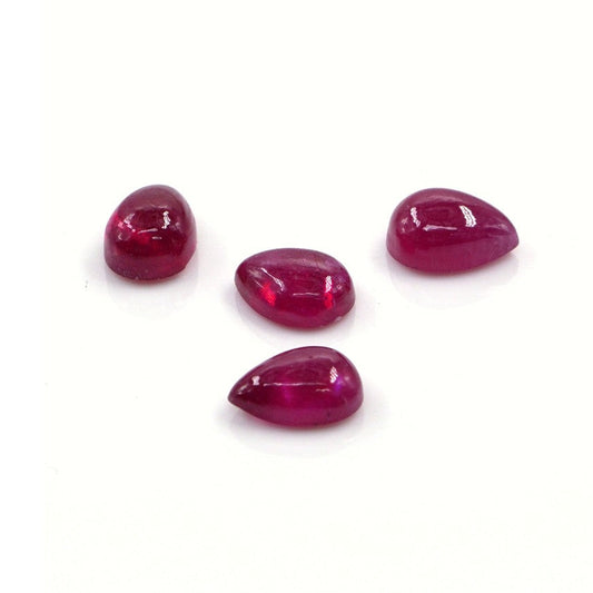 Natural Bangkok Ruby Calibrated Cabochon Pears | 5x7mm & 6x8mm
