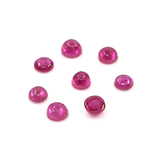 Natural Bangkok Ruby Calibrated Cabochon Rounds | 3mm & 3.5mm