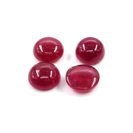 Natural Bangkok Ruby Calibrated Cabochon Rounds | 11mm & 12mm