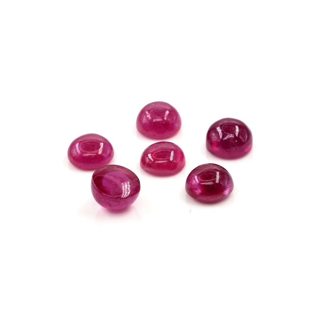 Natural Bangkok Ruby Calibrated Cabochon Rounds | 7mm & 8mm