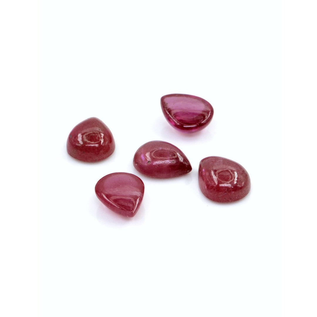 Natural Bangkok Ruby Calibrated Cabochon Pears | 7x9mm & 8x10mm