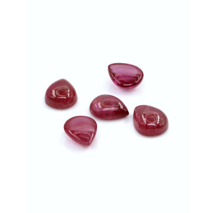 Natural Bangkok Ruby Calibrated Cabochon Pears | 7x9mm & 8x10mm