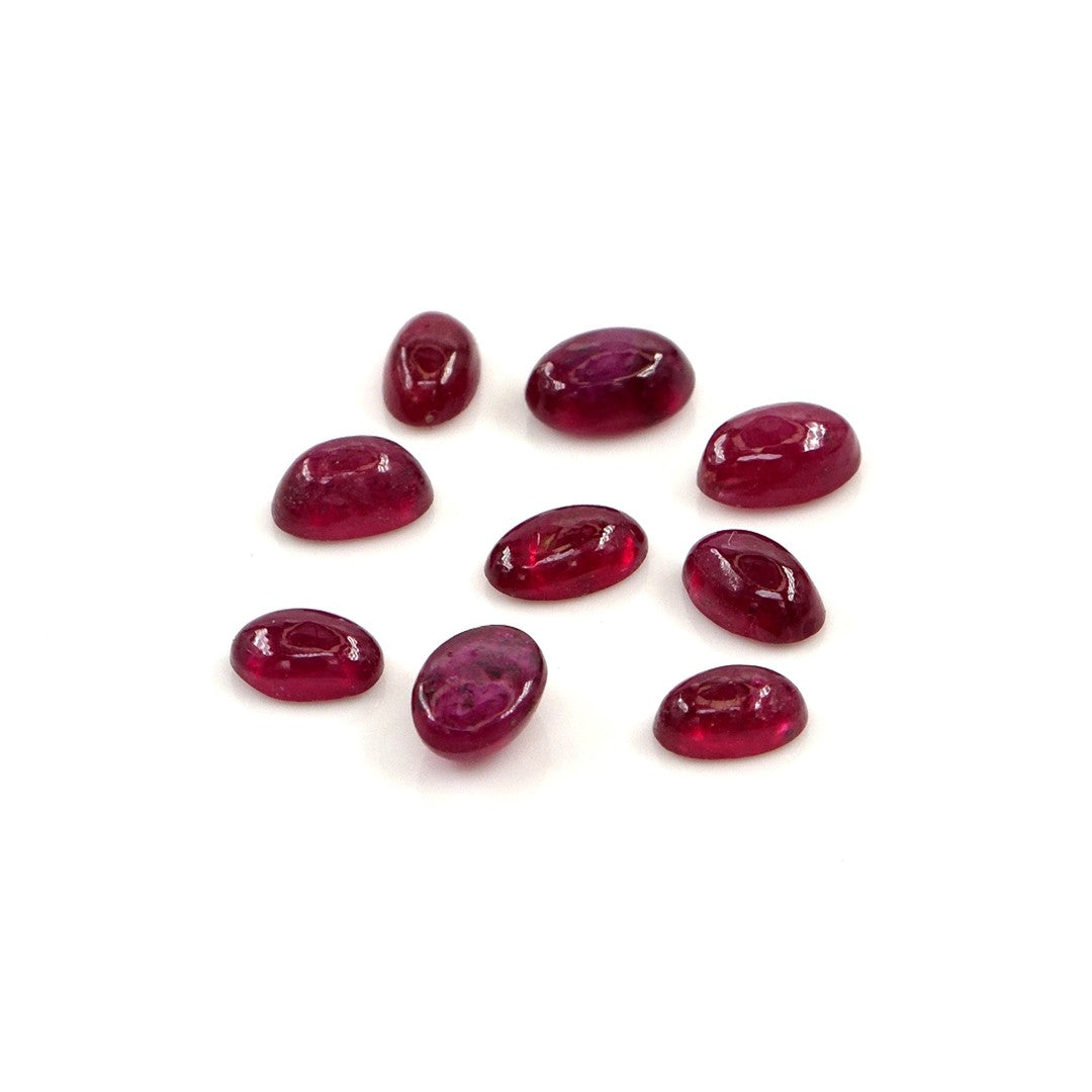 Natural Bangkok Ruby Calibrated Cabochon Ovals | 2x4mm